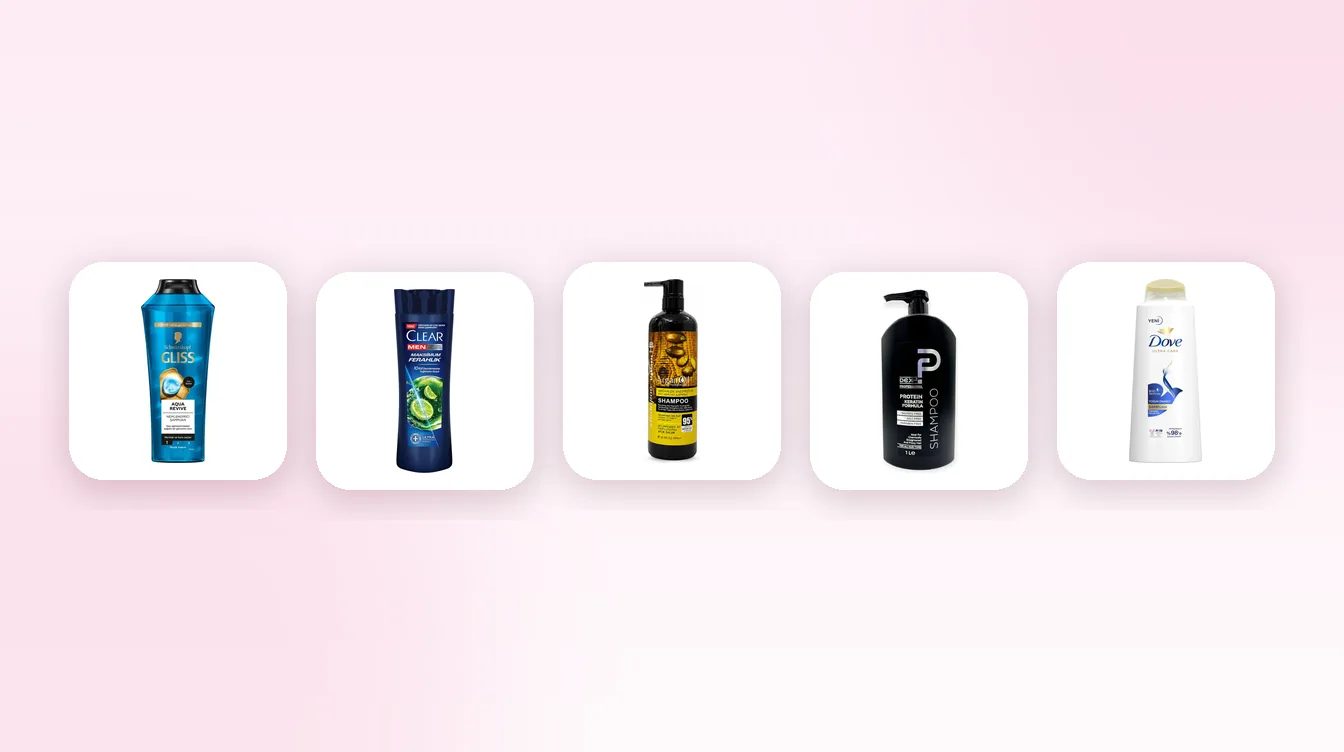 شامپوهای گلیس Aqua Revive، کلیر مردانه، لایتنس آرگان، DEX pro و داو برای انواع مو