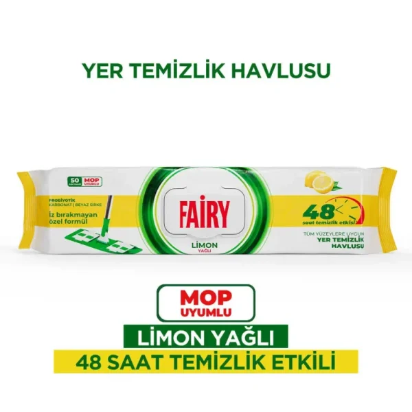 دستمال مرطوب مخصوص تی فیری رایحه لیمو ۵۰ تایی