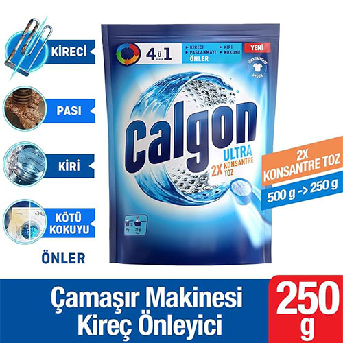 پودر جرم گیر ماشین لباسشویی 4 در1 کالگون 250 گرمی — تصویر ۲